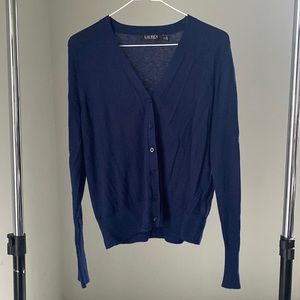 Ralph Lauren Navy Blue V-Neck Button Cardigan